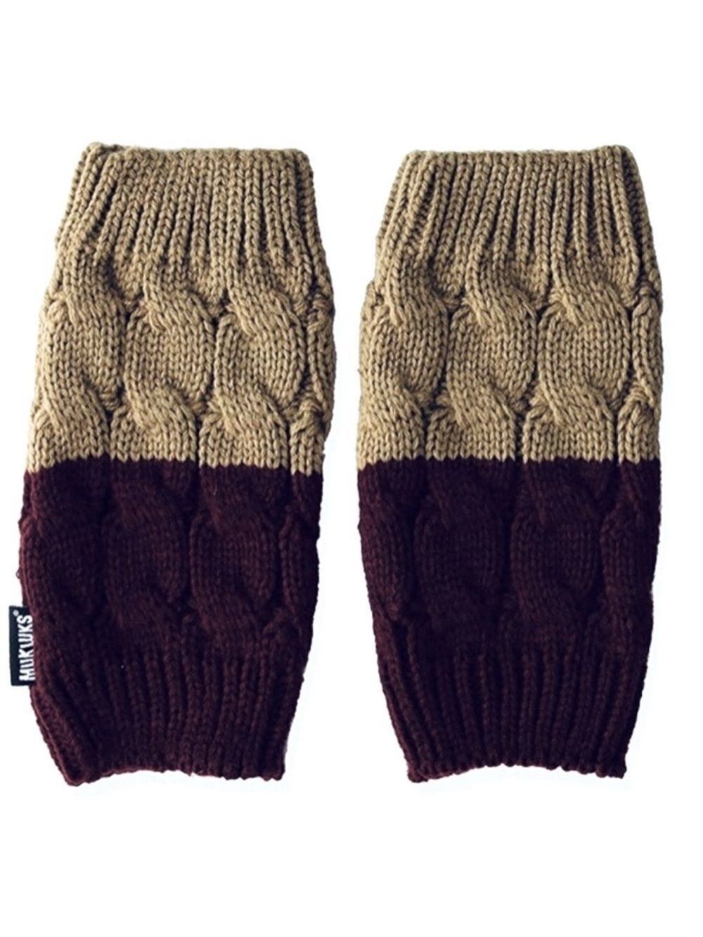 Muk Luks 1 pair of Tan Brown Cable Knit Pull on Boot Toppers